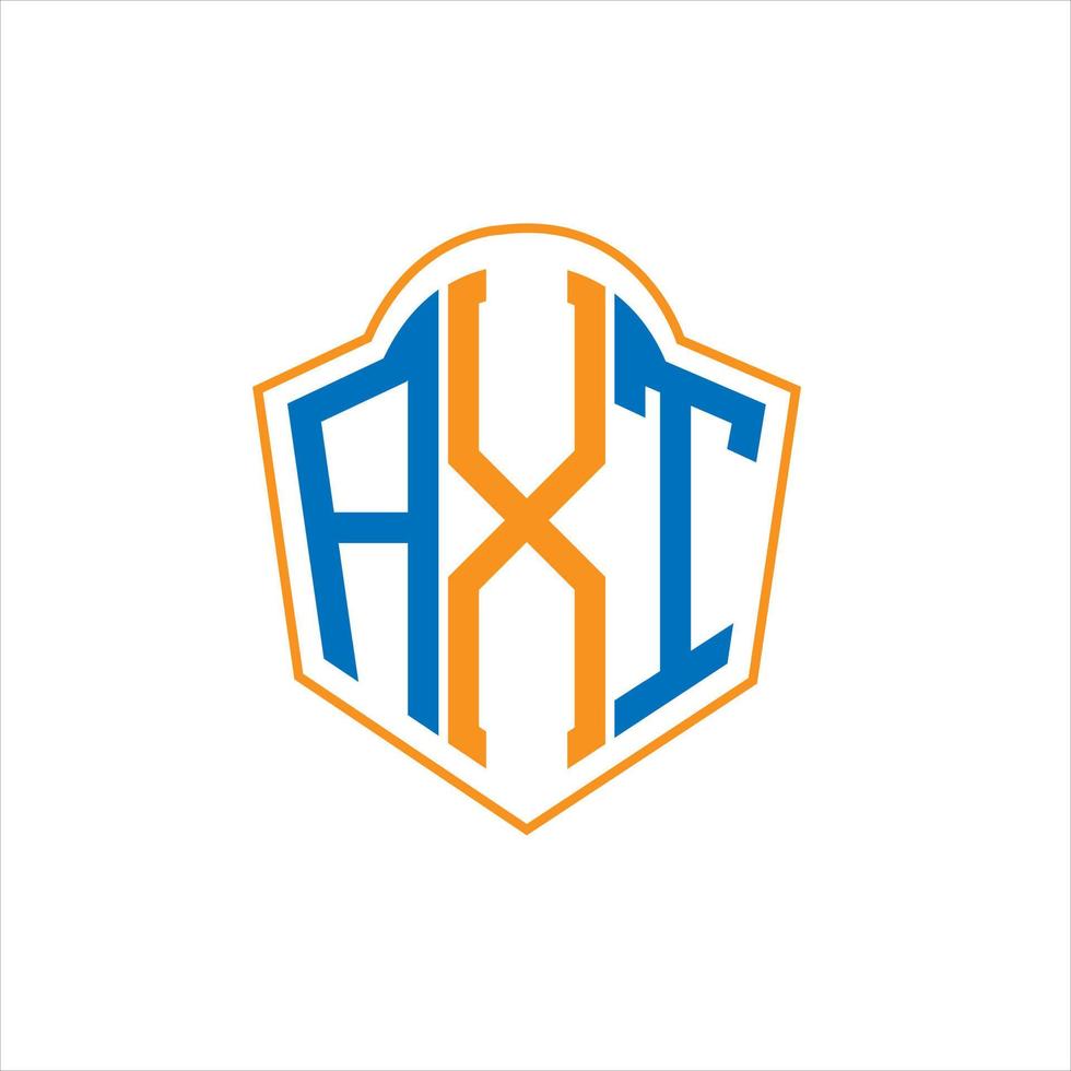 diseño de logotipo de escudo de monograma abstracto axt sobre fondo blanco. logotipo de la letra de las iniciales creativas axt. vector