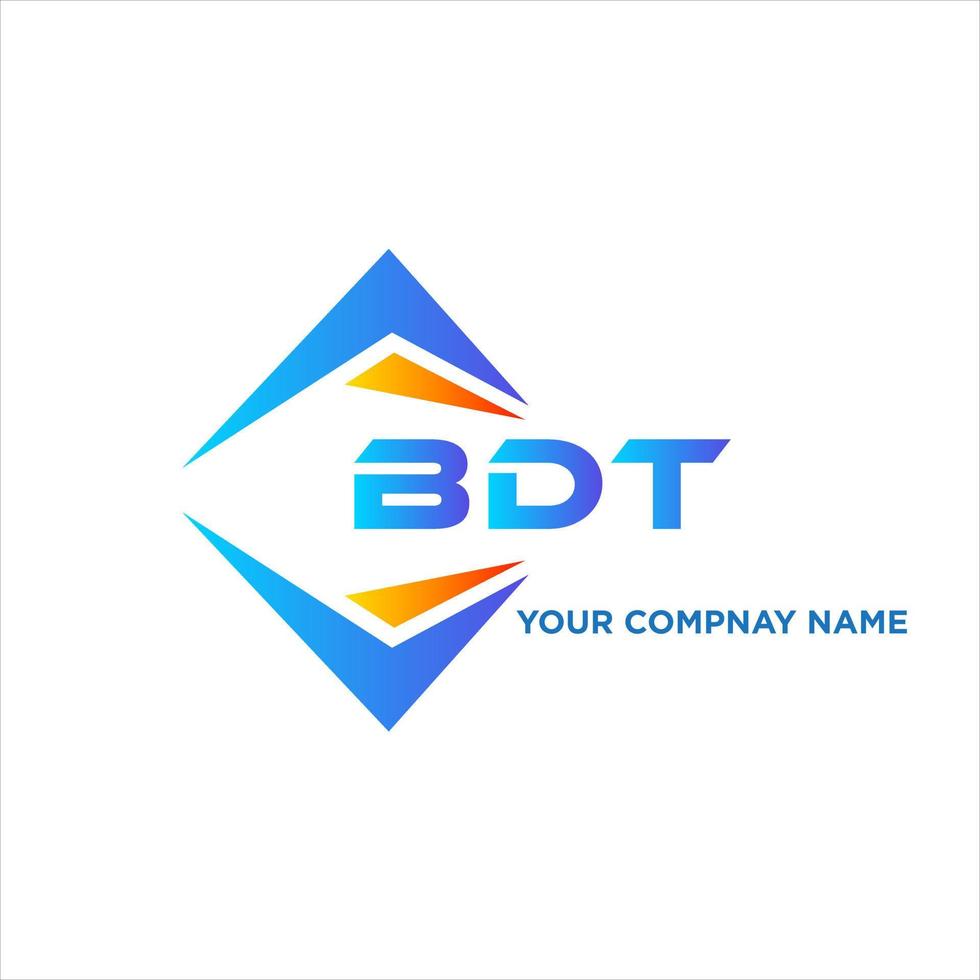 diseño de logotipo de tecnología abstracta bdt sobre fondo blanco. concepto de logotipo de letra de iniciales creativas bdt. vector