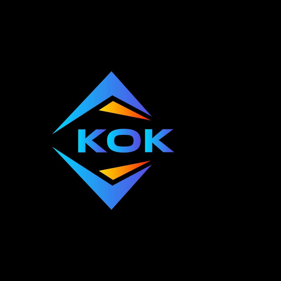 KOK abstract technology logo design on Black background. KOK creative initials letter logo concept. vector