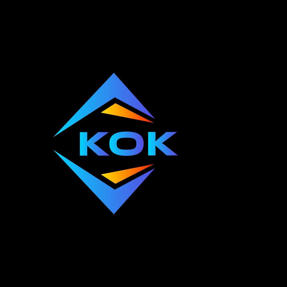 diseño de logotipo de tecnología abstracta kok sobre fondo negro. concepto de logotipo de letra inicial creativa kok. vector