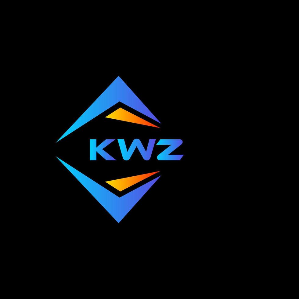 KWZ abstract technology logo design on Black background. KWZ creative initials letter logo concept. vector