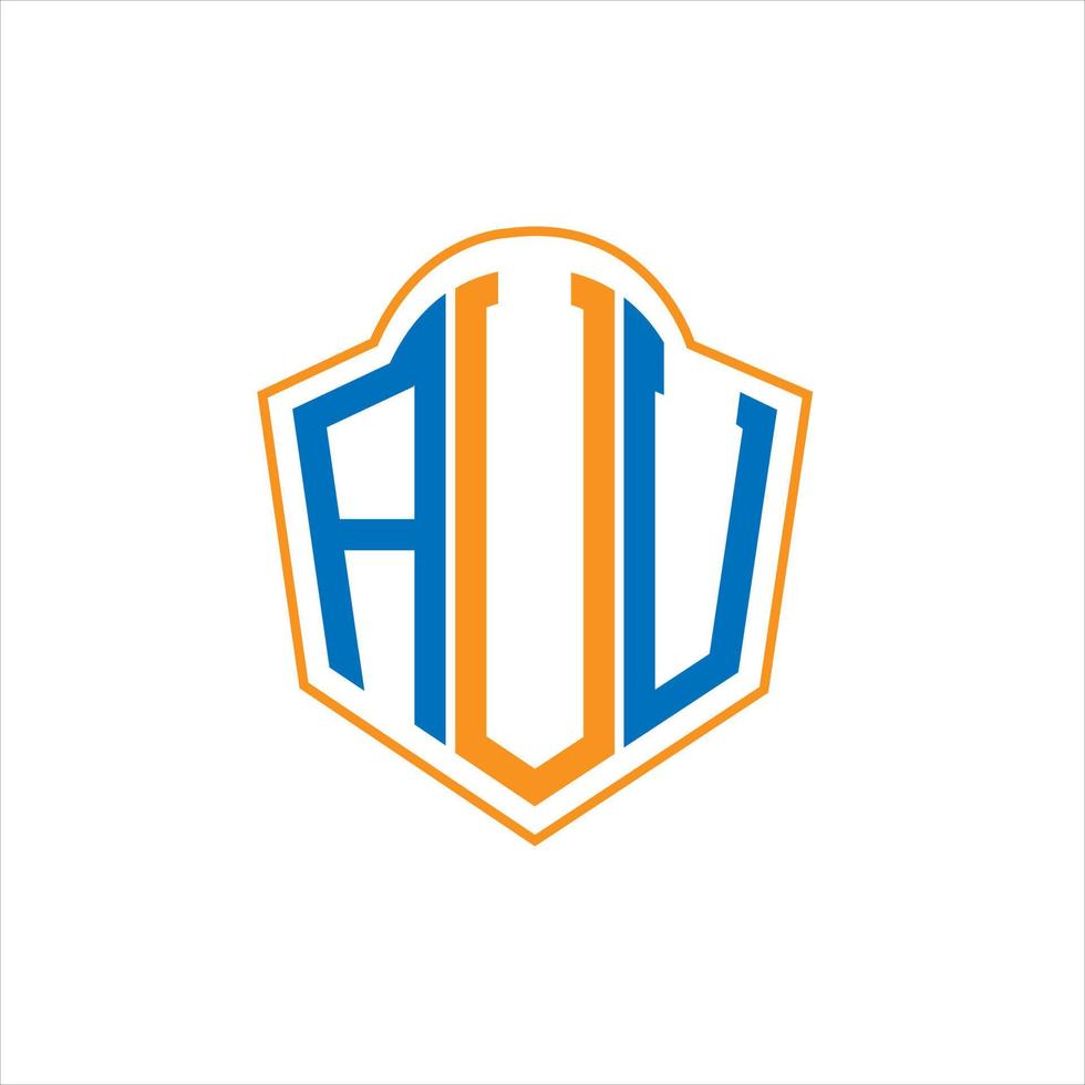 Diseño de logotipo de escudo de monograma abstracto avv sobre fondo blanco. logotipo de la letra de las iniciales creativas avv. vector