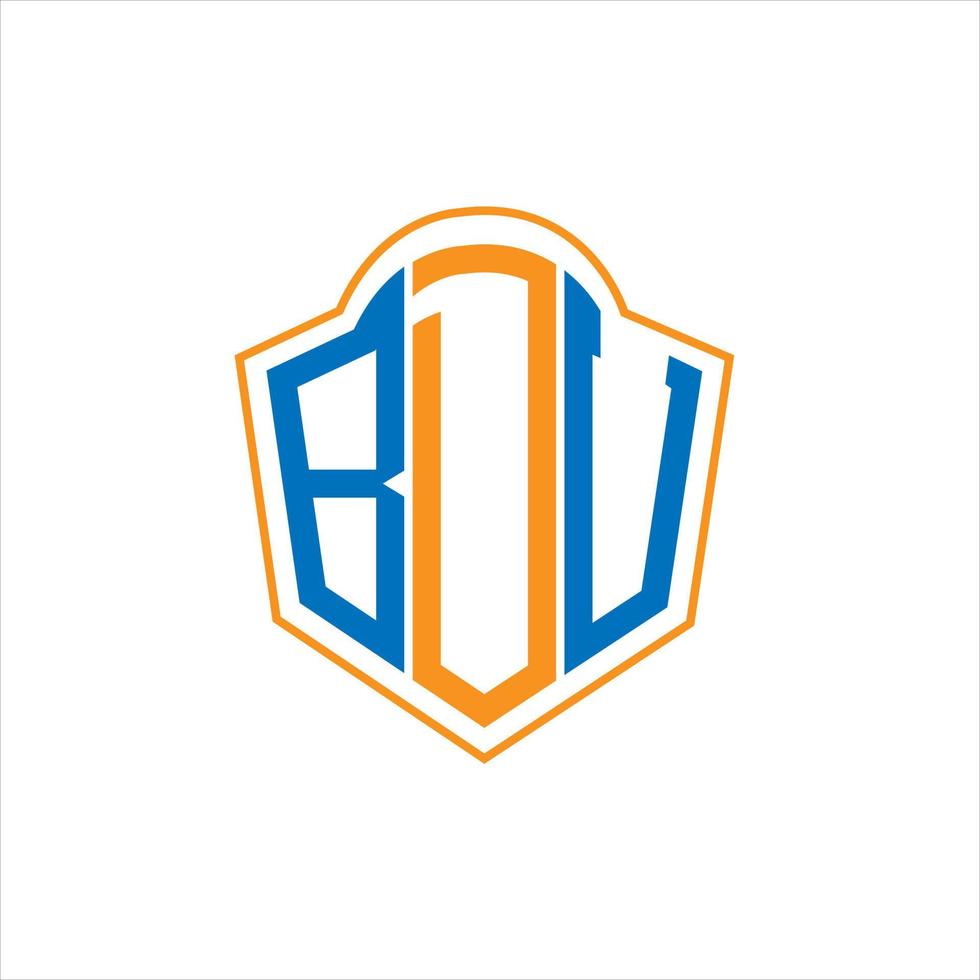 diseño de logotipo de escudo de monograma abstracto bdu sobre fondo blanco. logotipo de la letra de las iniciales creativas de bdu. vector