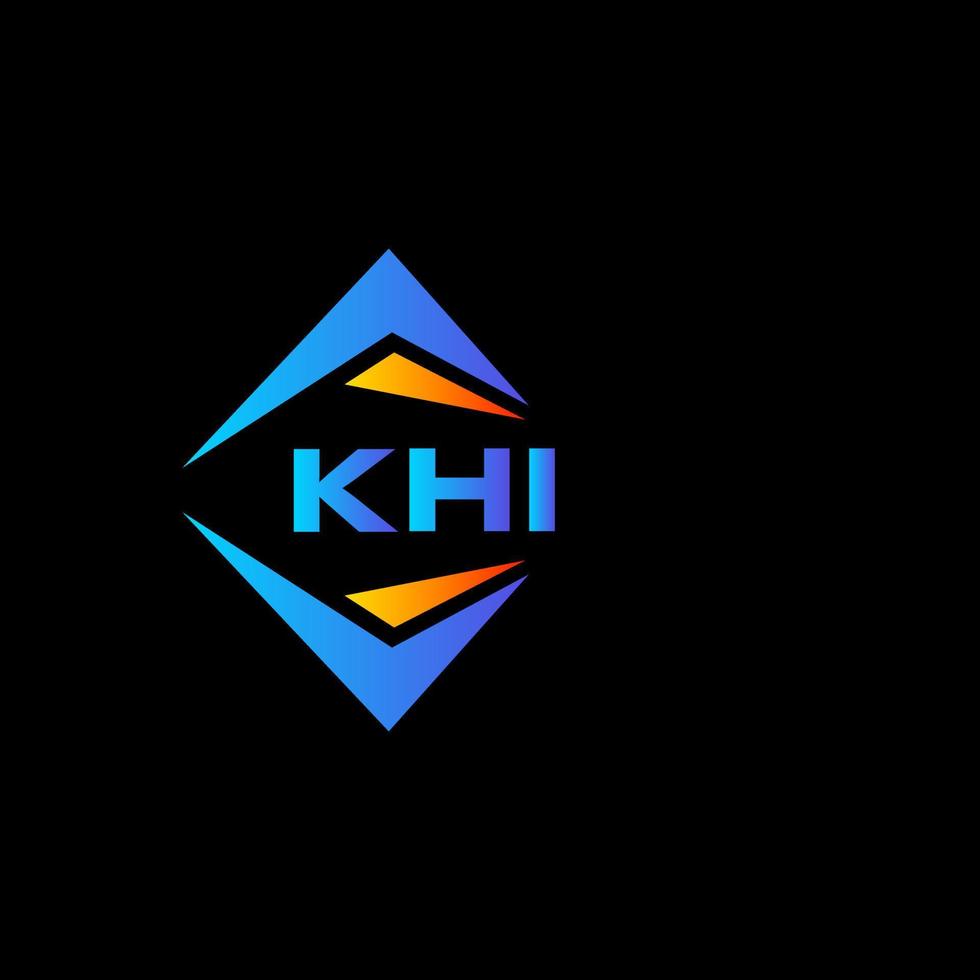 KHI abstract technology logo design on Black background. KHI creative initials letter logo concept. vector