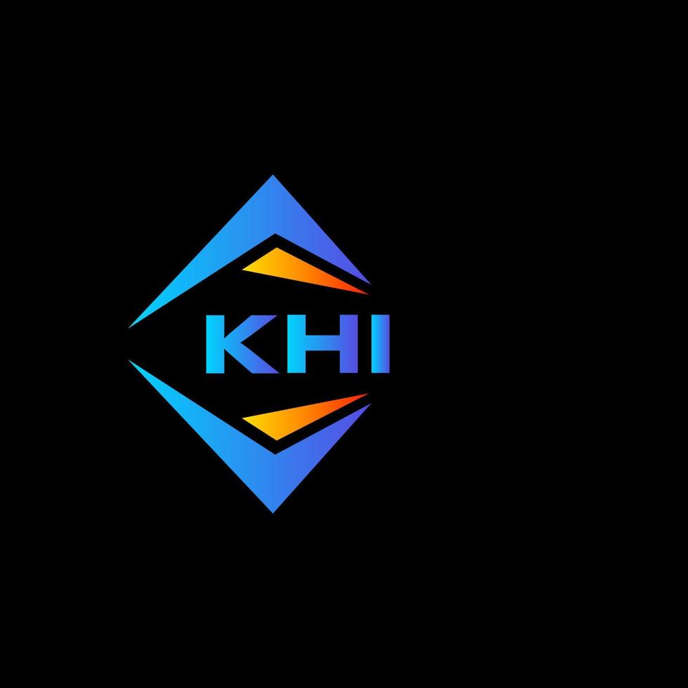 KHI abstract technology logo design on Black background. KHI creative initials letter logo concept. vector