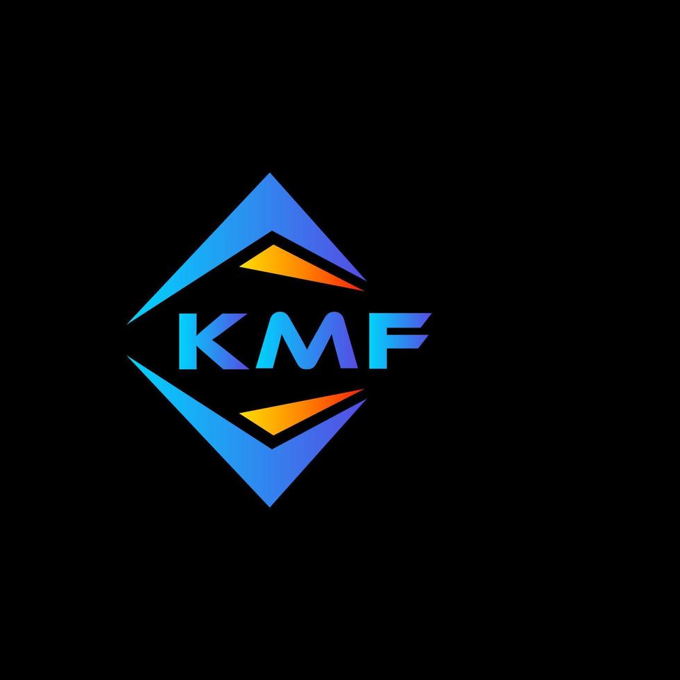 diseño de logotipo de tecnología abstracta kmf sobre fondo negro. concepto de logotipo de letra de iniciales creativas kmf. vector