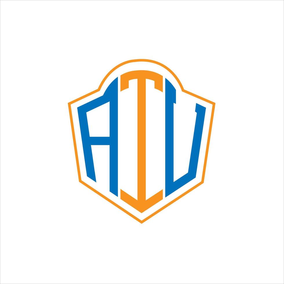 diseño de logotipo de escudo de monograma abstracto atv sobre fondo blanco. logotipo de la letra de las iniciales creativas atv. vector