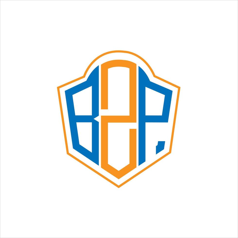 bzp diseño de logotipo de escudo de monograma abstracto sobre fondo blanco. logotipo de la letra de las iniciales creativas bzp. vector