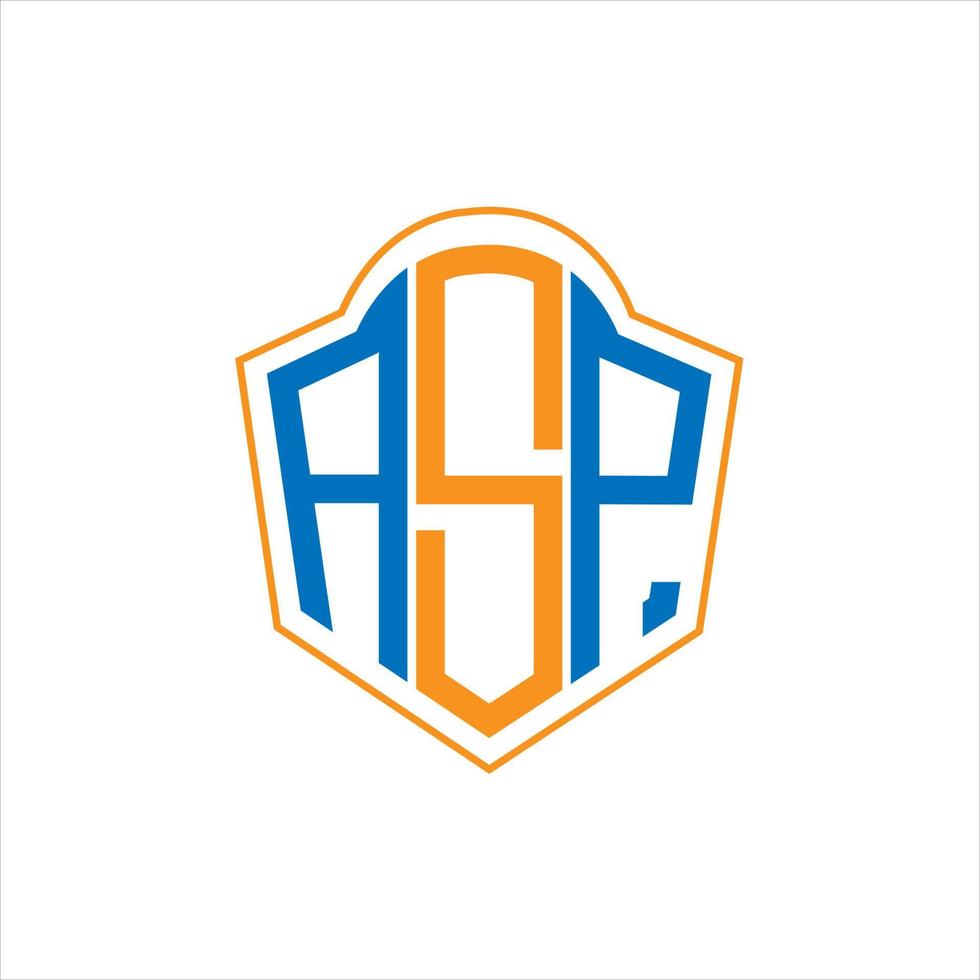 ASP abstract monogram shield logo design on white background. ASP creative initials letter logo. vector