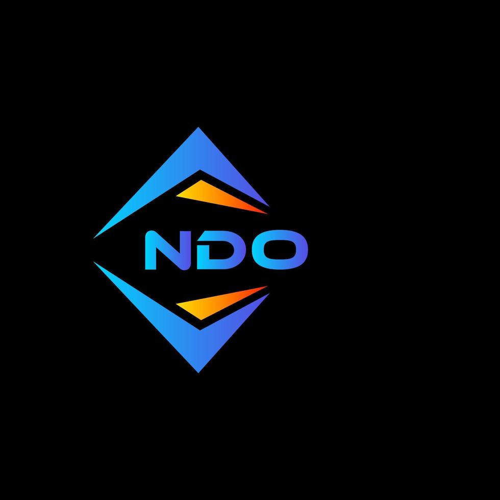 ndo diseño de logotipo de tecnología abstracta sobre fondo negro. concepto de logotipo de letra inicial creativa ndo. vector