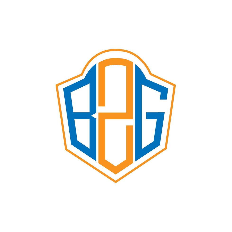 bzg diseño de logotipo de escudo de monograma abstracto sobre fondo blanco. logotipo de la letra de las iniciales creativas bzg. vector