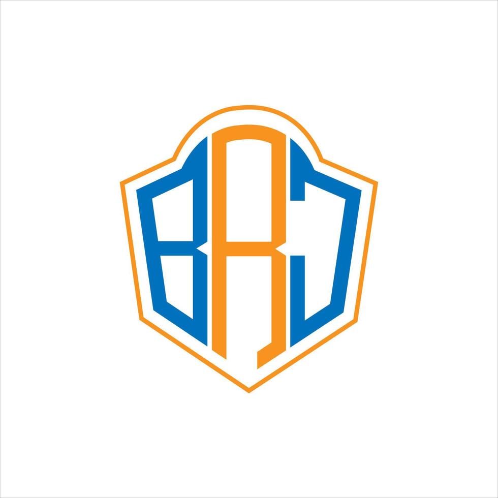 BRJ abstract monogram shield logo design on white background. BRJ creative initials letter logo. vector