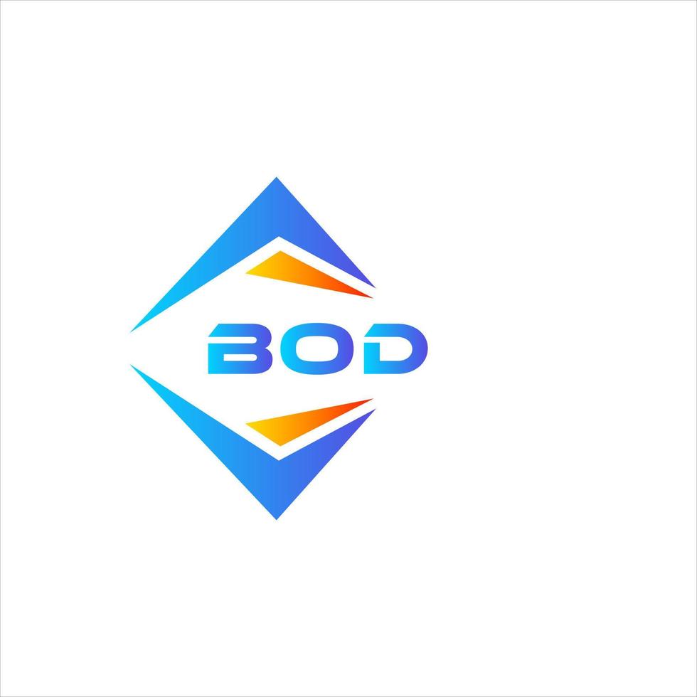 diseño de logotipo de tecnología abstracta bod sobre fondo blanco. concepto de logotipo de letra de iniciales creativas de bod. vector