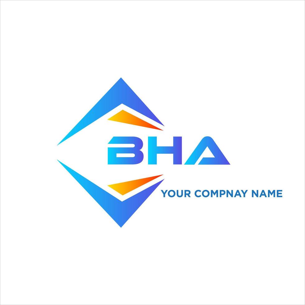 diseño de logotipo de tecnología abstracta bha sobre fondo blanco. concepto de logotipo de letra de iniciales creativas bha. vector