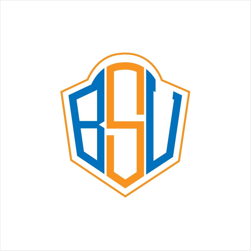 BSU abstract monogram shield logo design on white background. BSU creative initials letter logo. vector