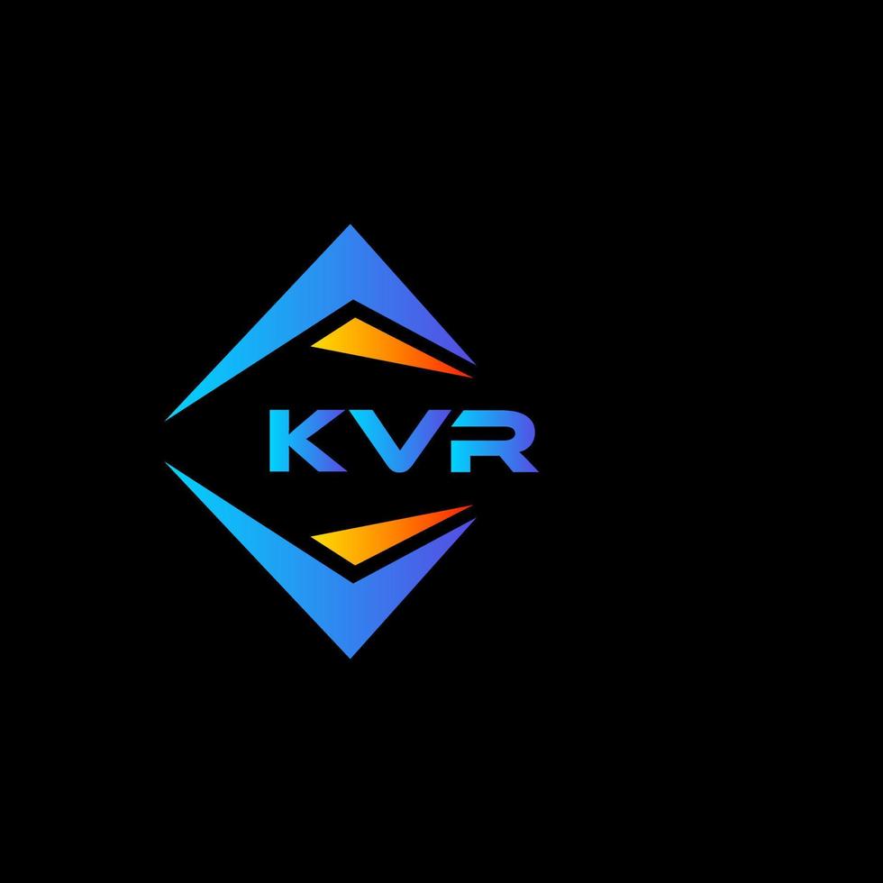 diseño de logotipo de tecnología abstracta kvr sobre fondo negro. concepto de logotipo de letra de iniciales creativas kvr. vector