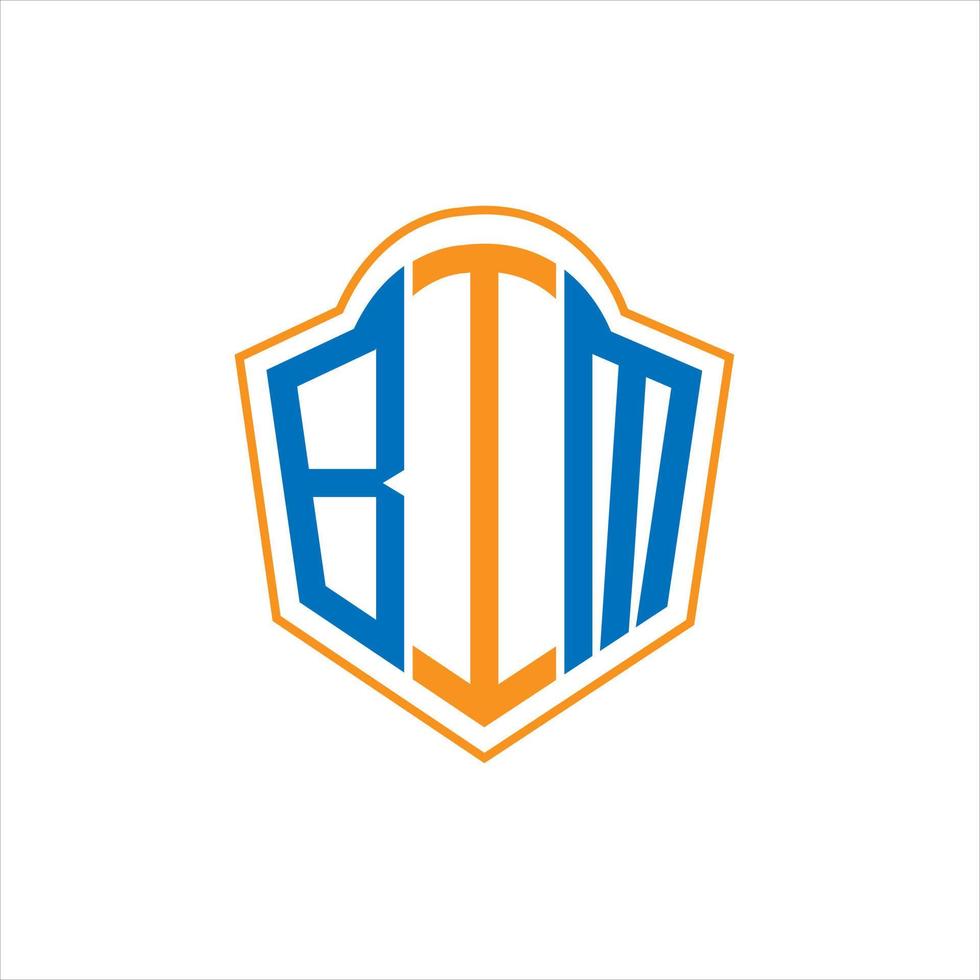 diseño de logotipo de escudo de monograma abstracto bim sobre fondo blanco. logotipo de la letra de las iniciales creativas de bim. vector