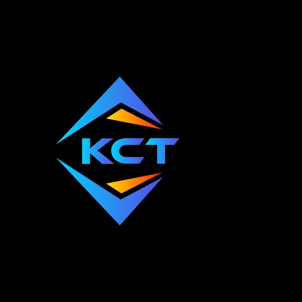 diseño de logotipo de tecnología abstracta kct sobre fondo negro. concepto de logotipo de letra de iniciales creativas kct. vector