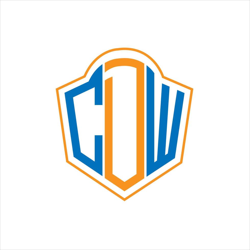 CDW abstract monogram shield logo design on white background. CDW creative initials letter logo. vector
