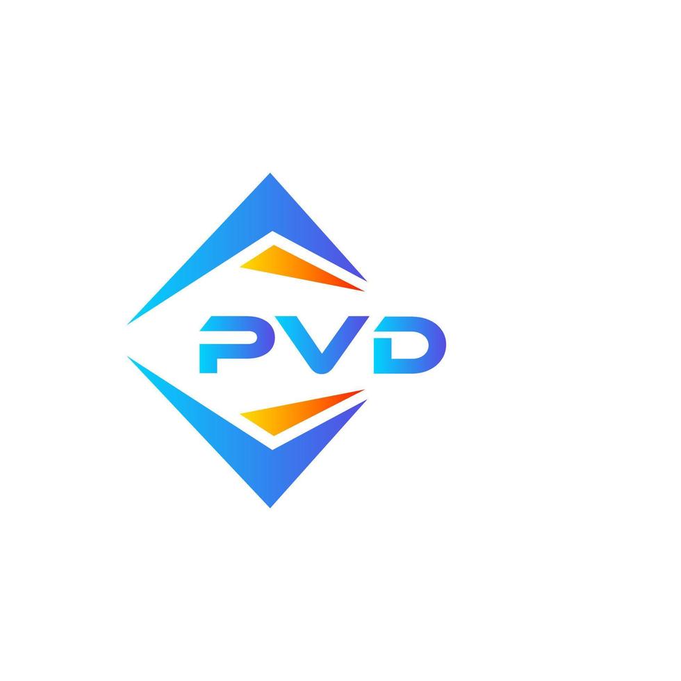 diseño de logotipo de tecnología abstracta pvd sobre fondo blanco. concepto de logotipo de letra de iniciales creativas pvd. vector