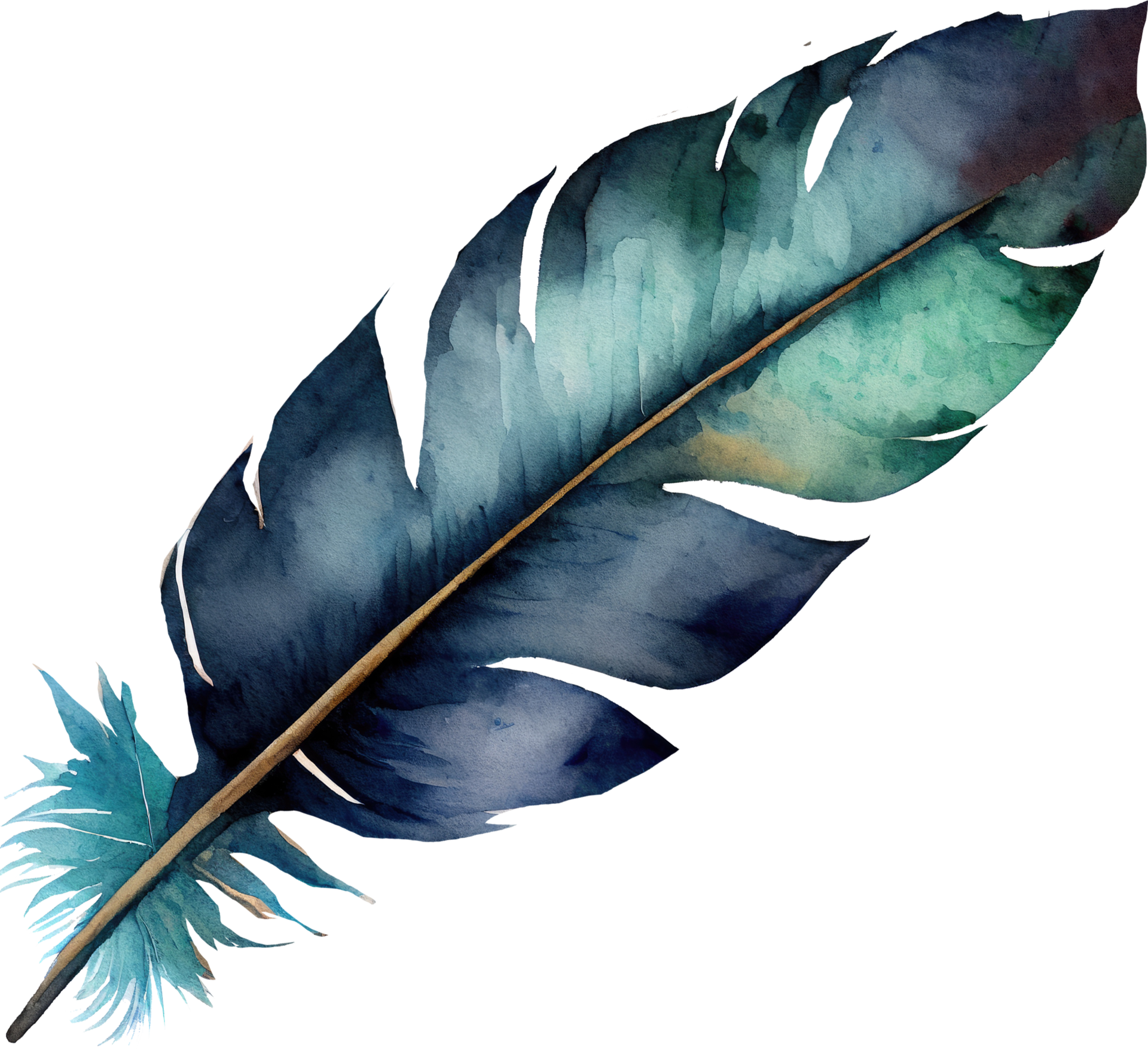 acuarela de plumas de colores 19152376 PNG