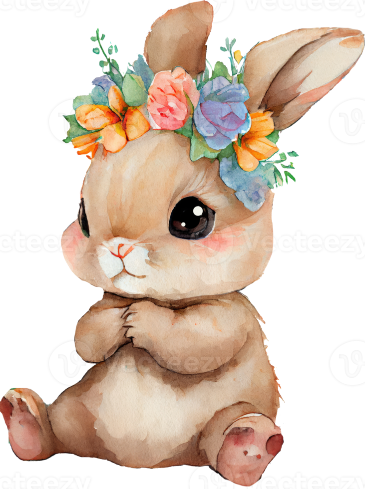 carino Pasqua coniglietto acquerello png