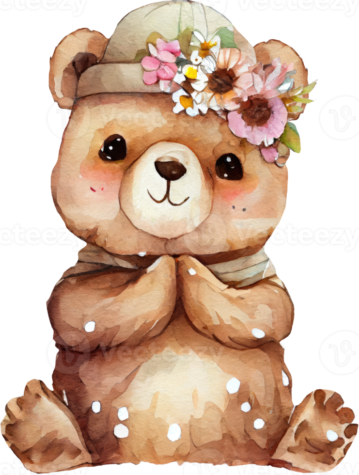 schattig bruin beer waterverf png