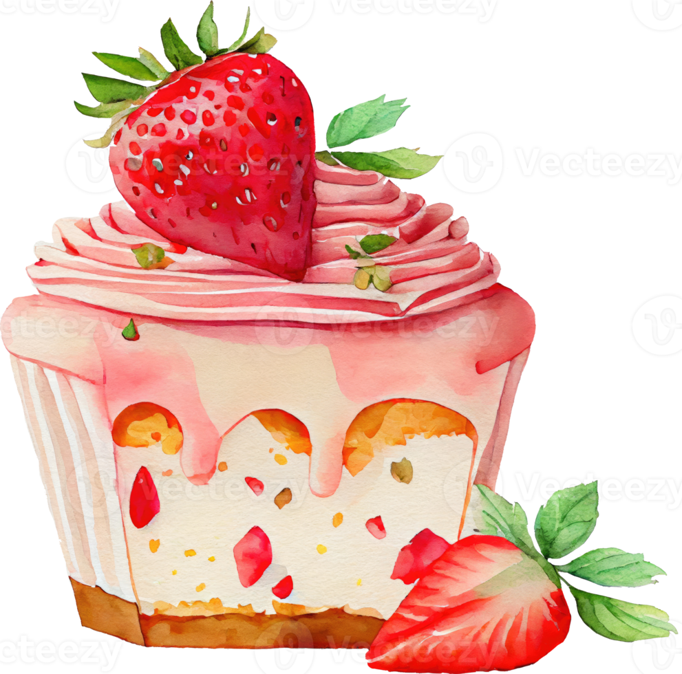 fragola torta acquerello png