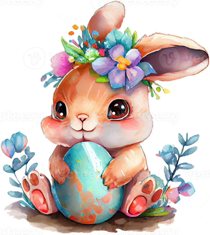 Cute Easter Bunny Watercolor png