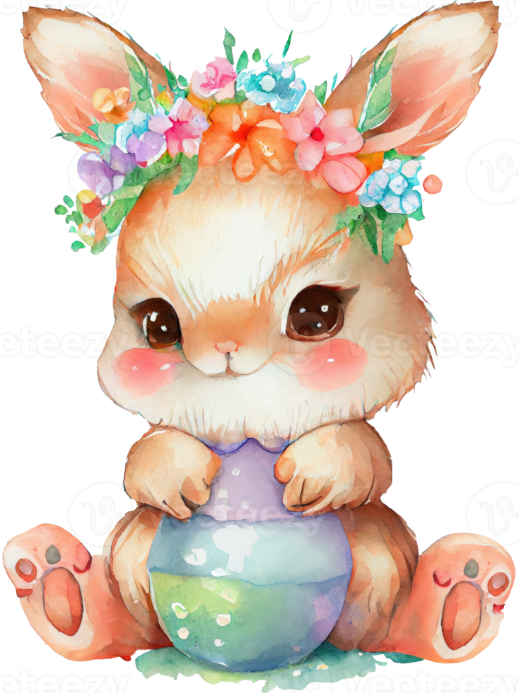Cute Easter Bunny Watercolor png