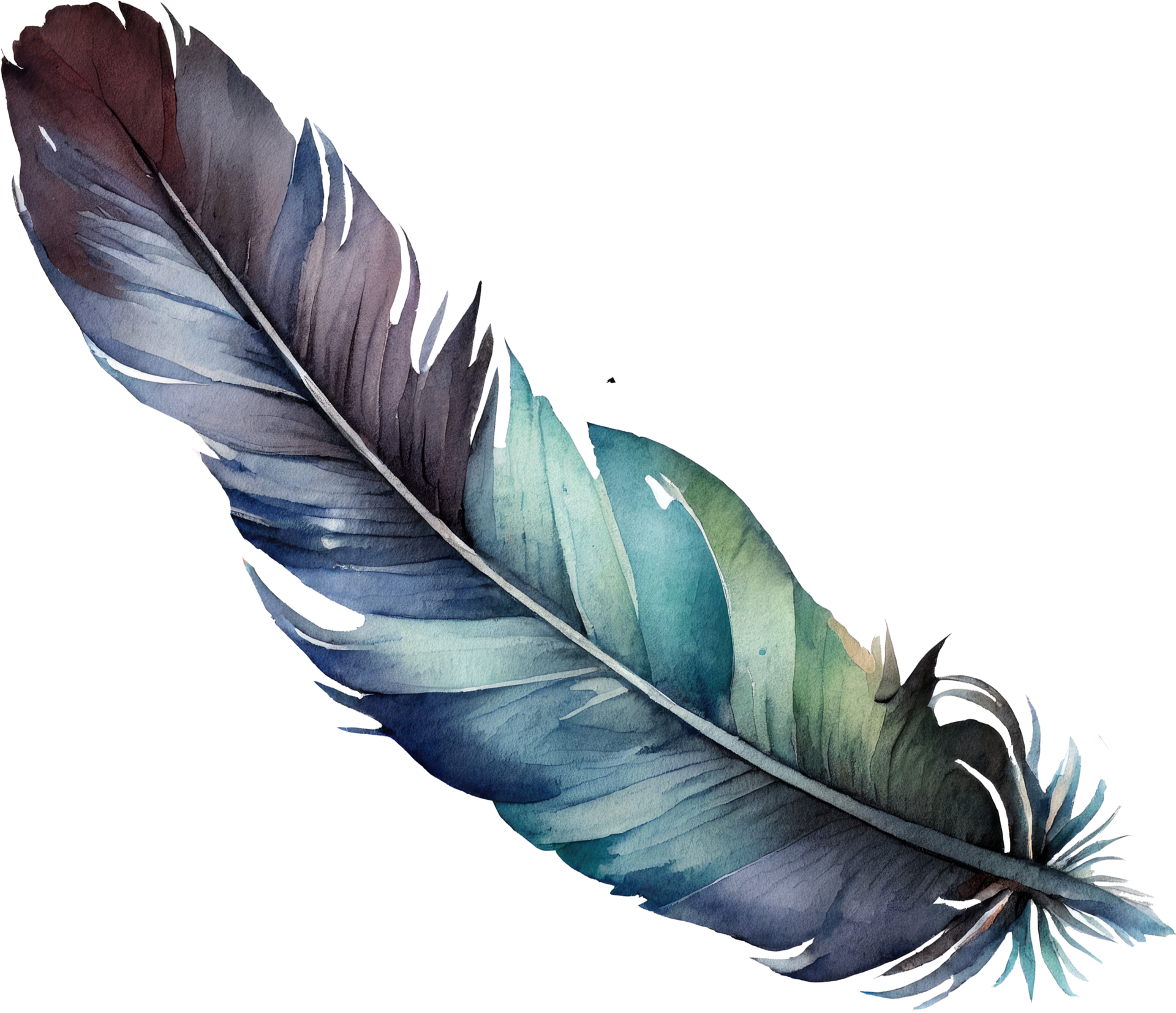 acuarela de plumas de colores 19152376 PNG