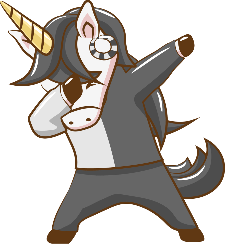 Unicorn dabbing png graphic clipart design