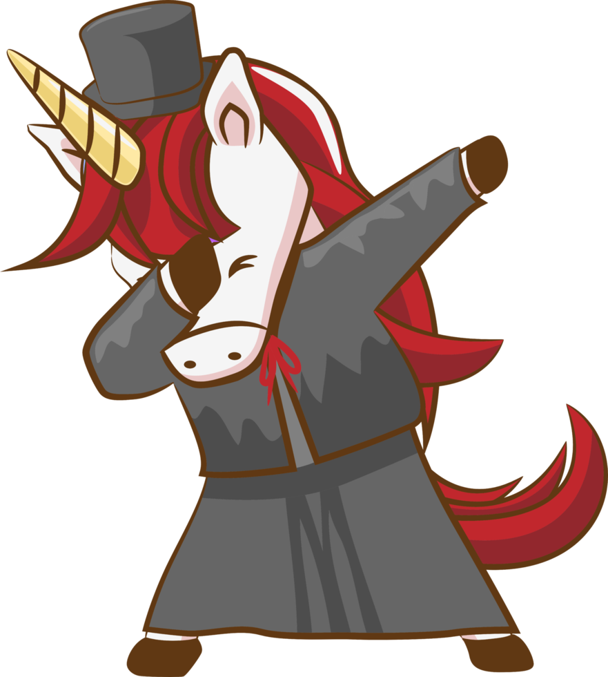 Unicorn dabbing png graphic clipart design