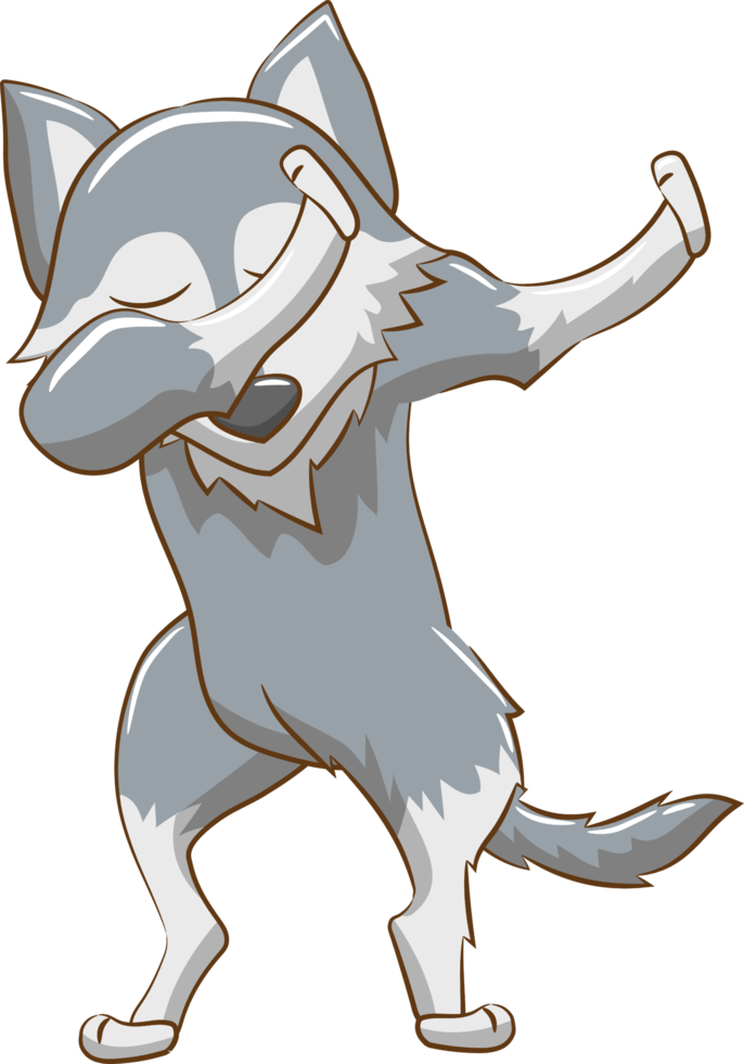 Varg dabbing png grafisk ClipArt design