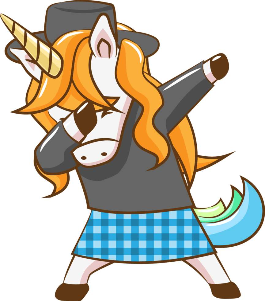 Unicorn dabbing png graphic clipart design