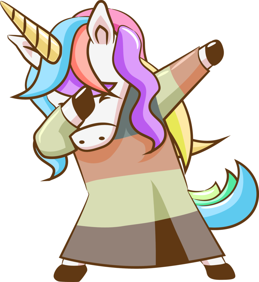 Unicorn dabbing png graphic clipart design