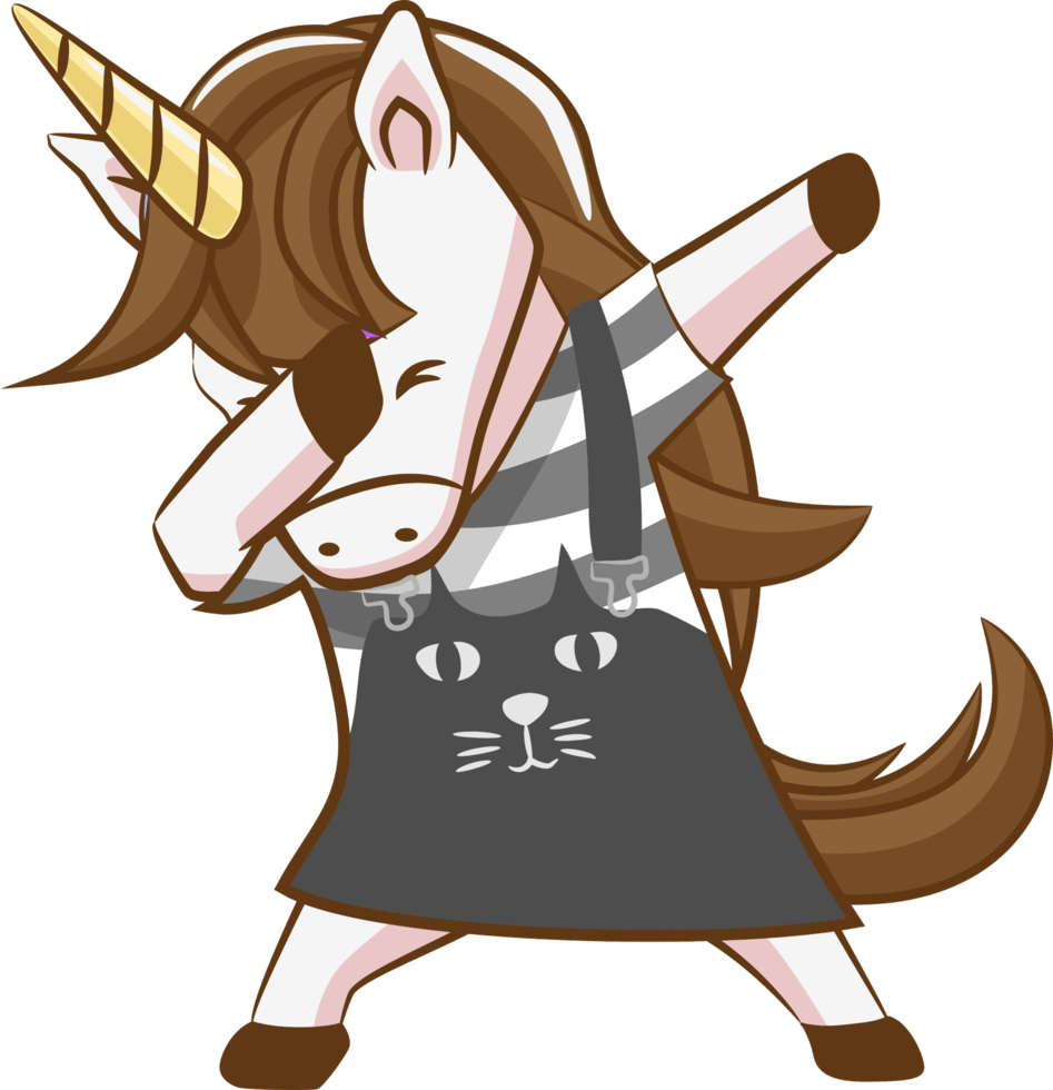 Unicorn dabbing png graphic clipart design