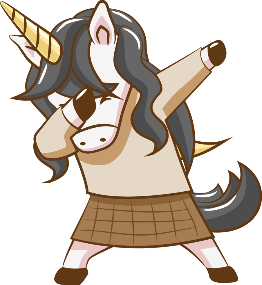 Unicorn dabbing png graphic clipart design