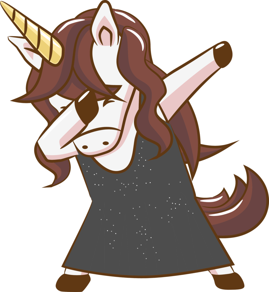 Unicorn dabbing png graphic clipart design