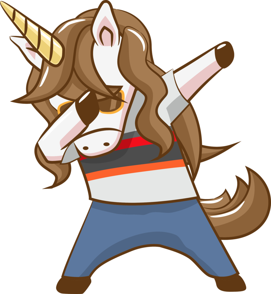 Unicorn dabbing png graphic clipart design