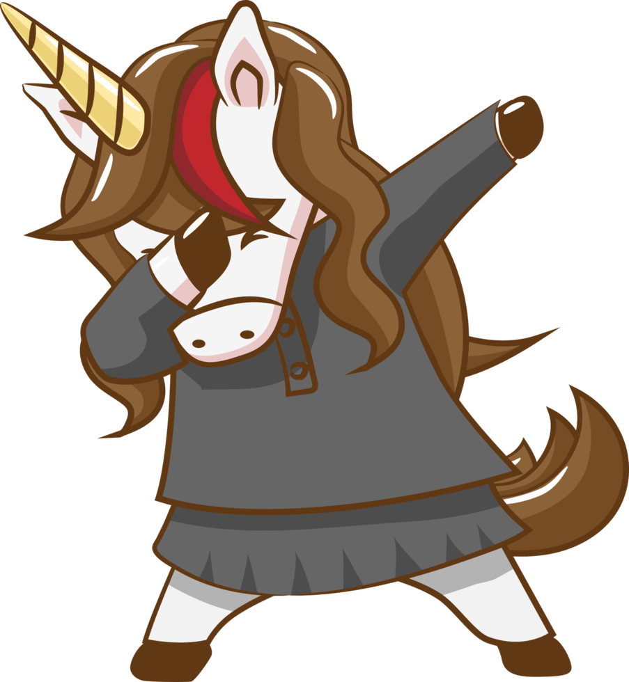Unicorn dabbing png graphic clipart design
