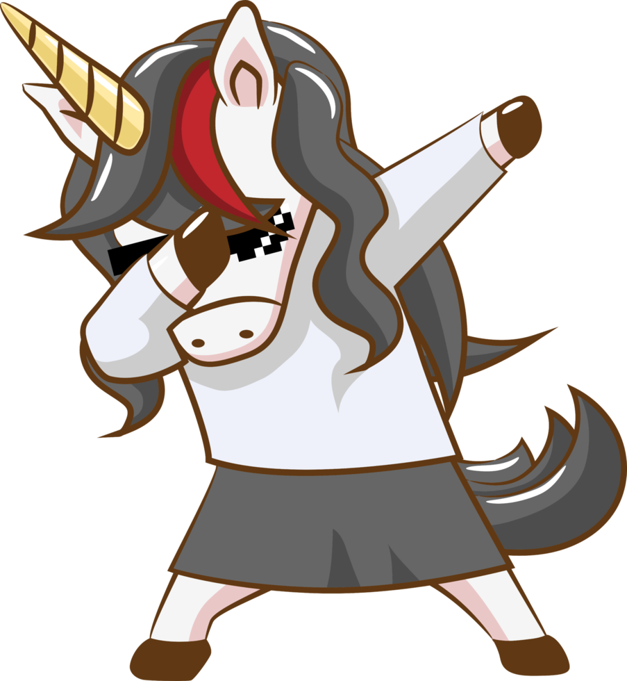 Unicorn dabbing png graphic clipart design