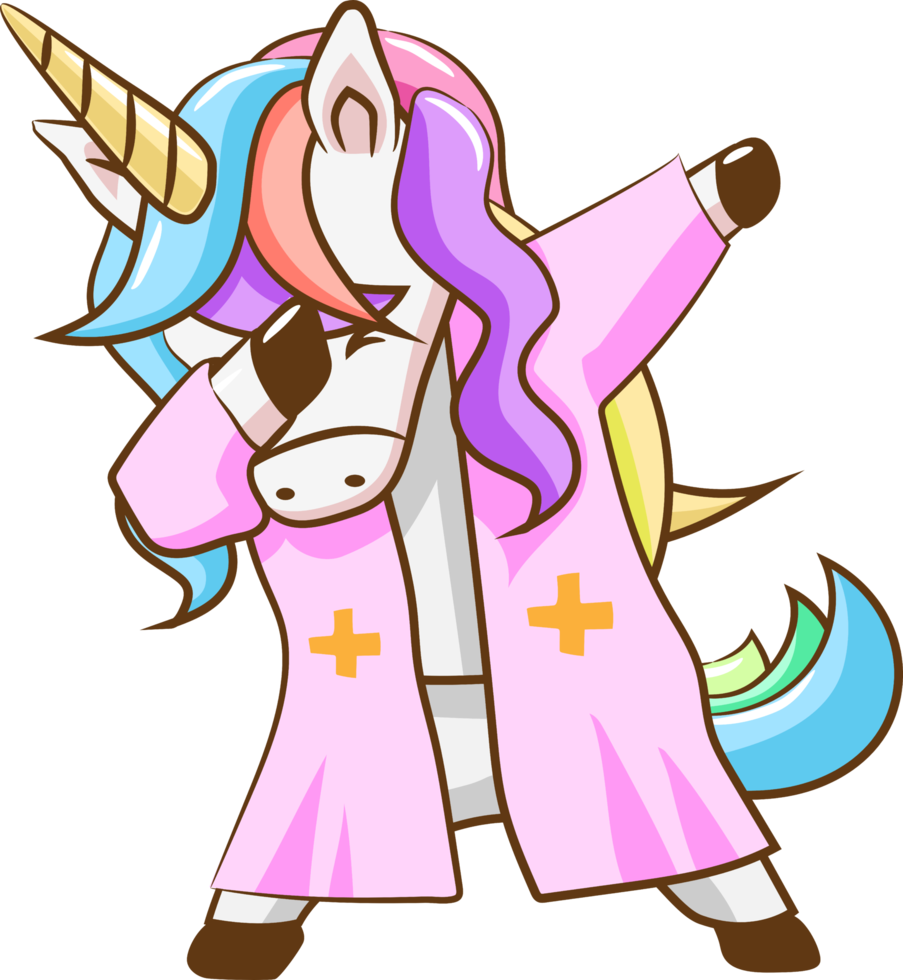 Unicorn dabbing png graphic clipart design