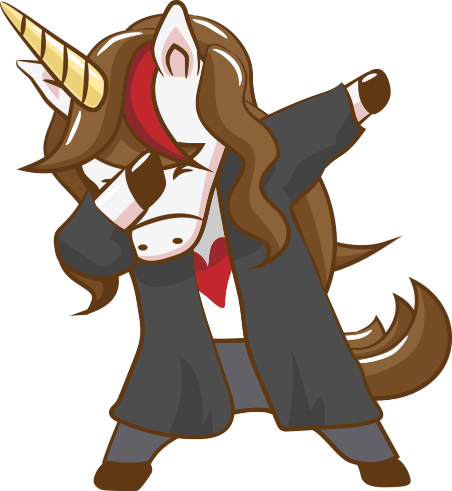 Unicorn dabbing png graphic clipart design