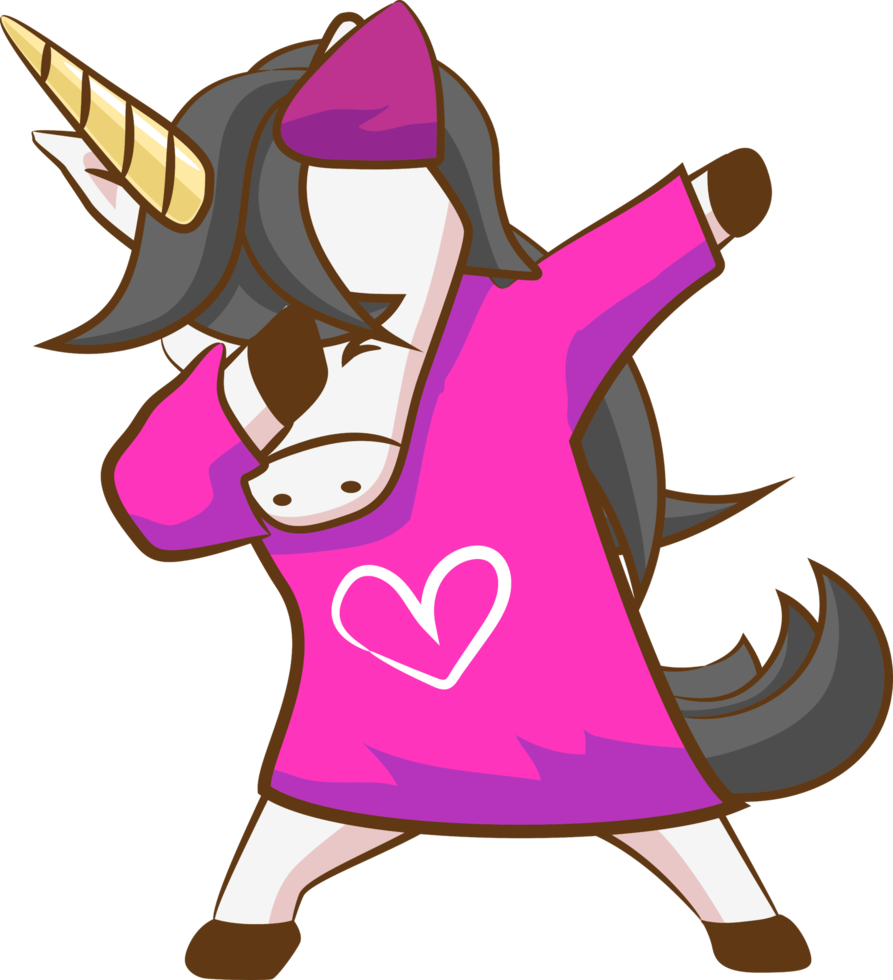 Unicorn dabbing png graphic clipart design