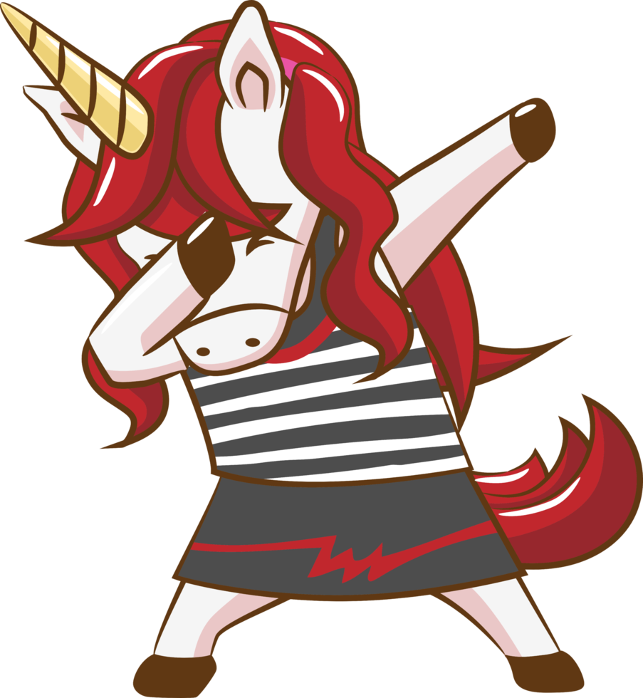 Unicorn dabbing png graphic clipart design