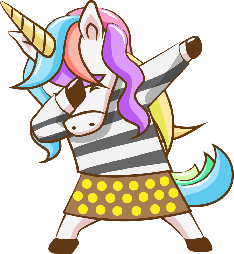 Unicorn dabbing png graphic clipart design