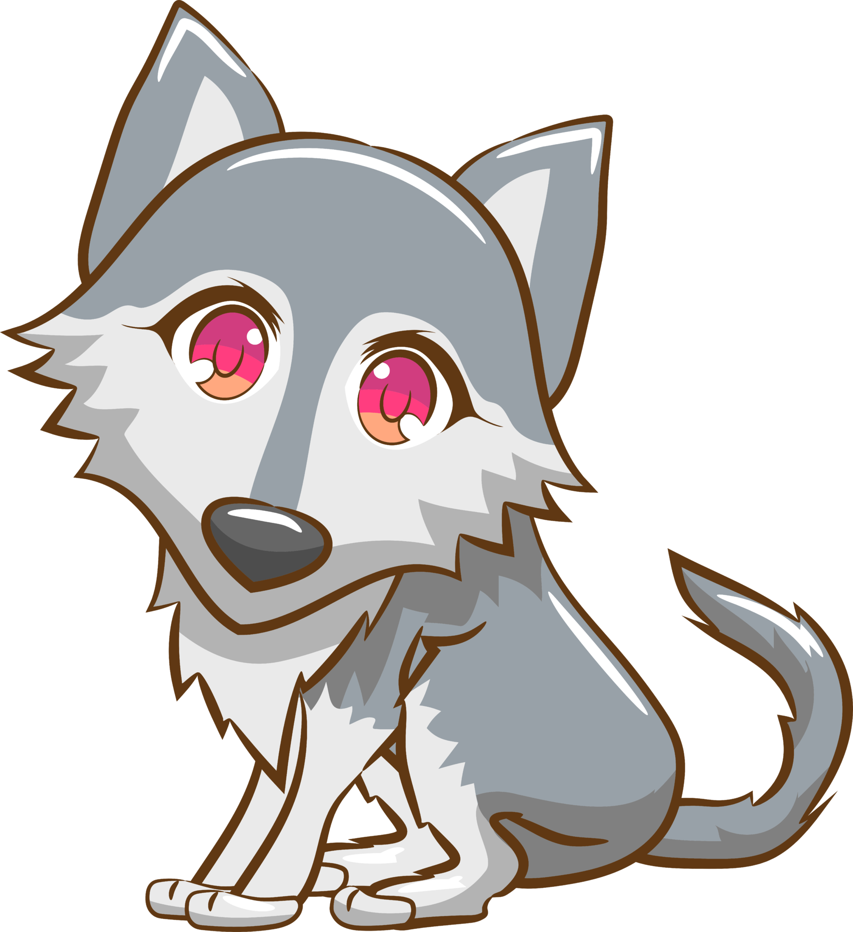 Cute Wolf icon clipart transparent background 24044219 PNG