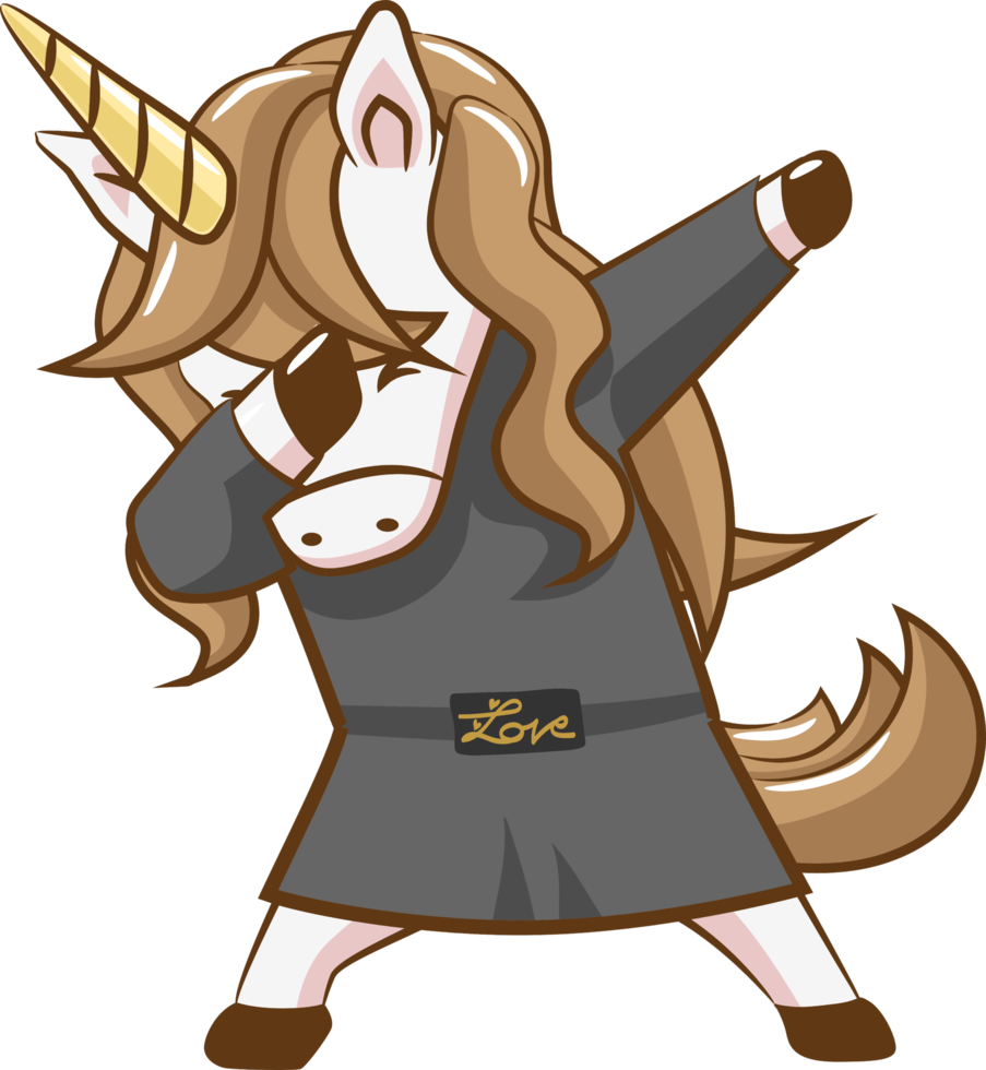 Unicorn dabbing png graphic clipart design