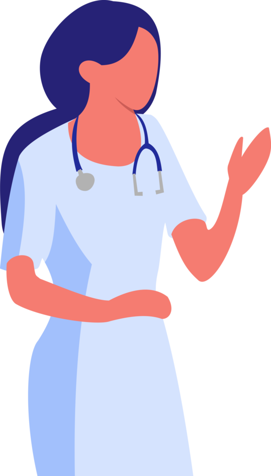 Illustration einer Krankenschwester, die eine Erklärung gibt. Gesundheitsberatung png